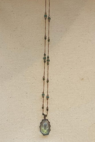 Tibétain Long Améthyste Verte
