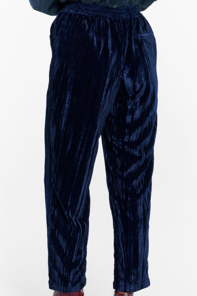 PANTALON VELOURS BLEU