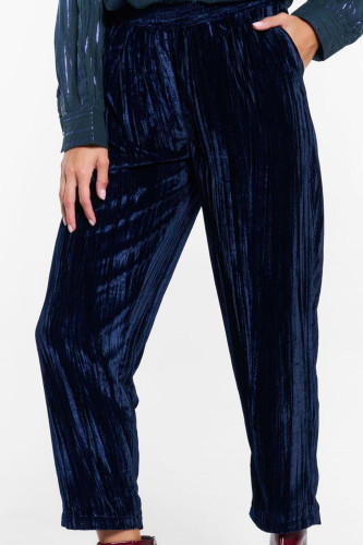 PANTALON VELOURS BLEU