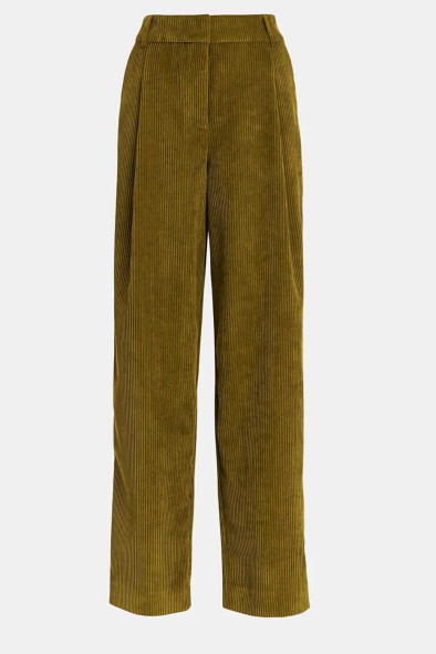 Pantalon fuselé en velours côtelé kaki