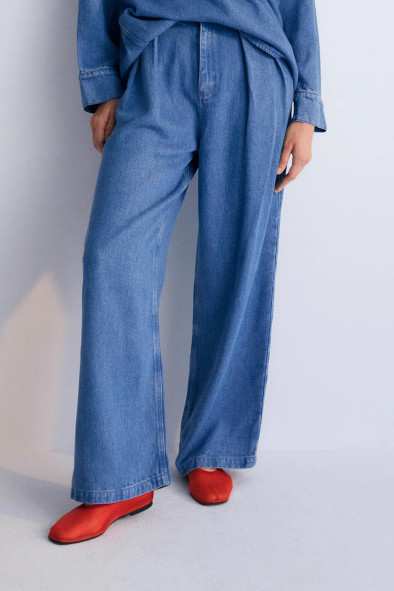 Micenas Woman Pant Mid Blue Denim
