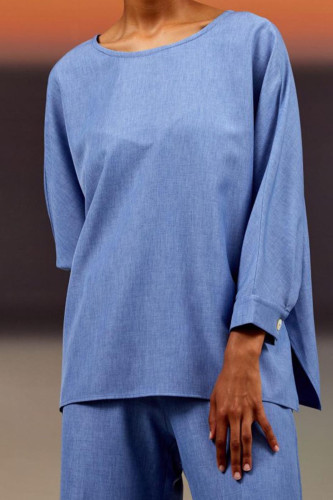 copy of Balloon blouse bleu nuit