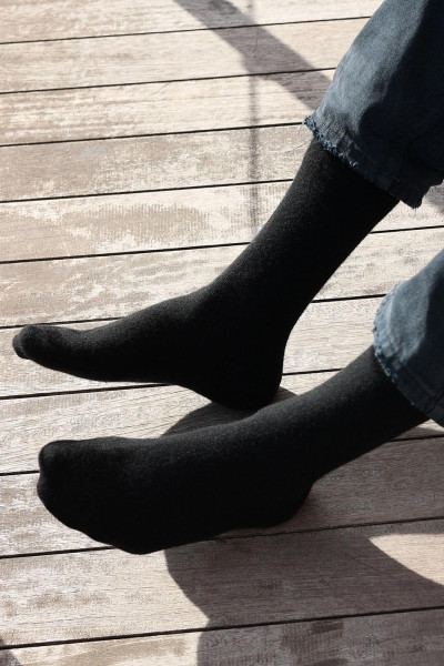 Chaussettes en laine mérinos unies 2