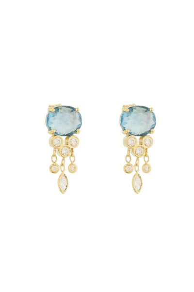 AQUAMARINE & DIAMOND JELLYFISH EARRINGS