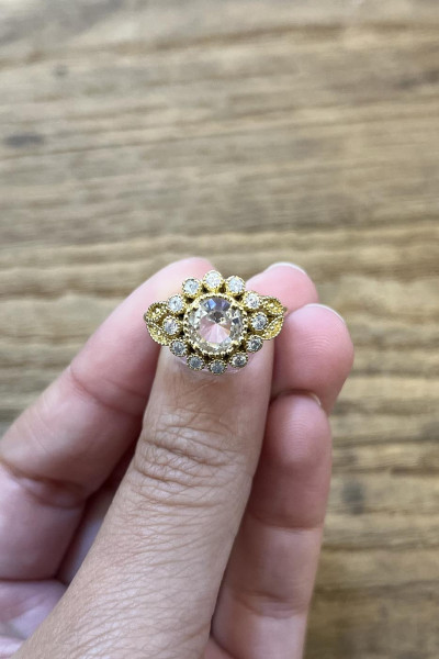 Bague camelia cristal 2