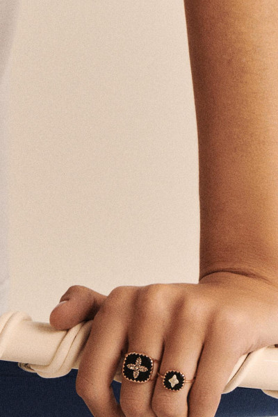 Bague Bowie n°2 noir diamants