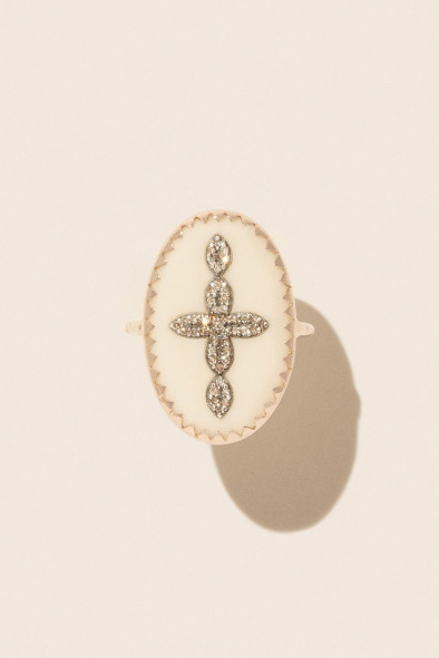 Bague Bowie n°3 blanche diamants