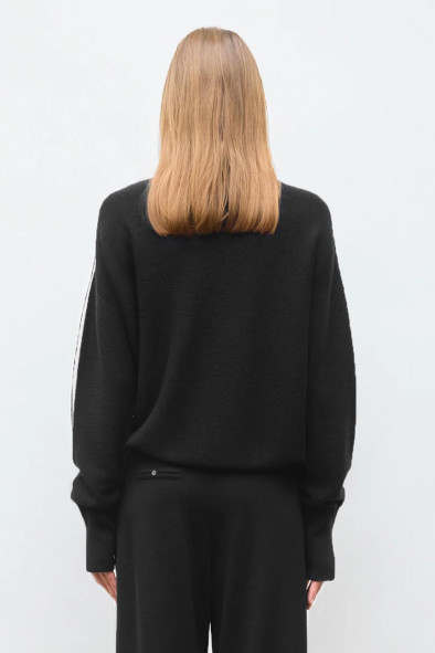 Top fin maille point mousse col montant