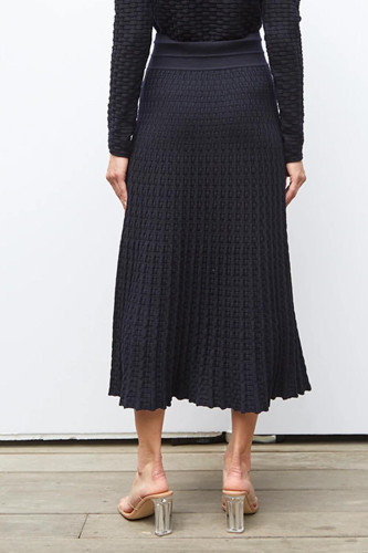 Jupe longue maille cannage