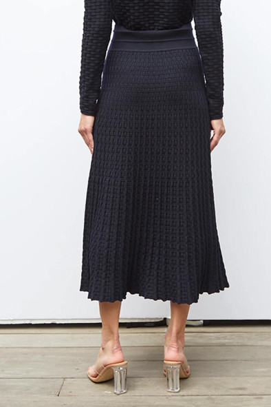 Jupe longue maille cannage