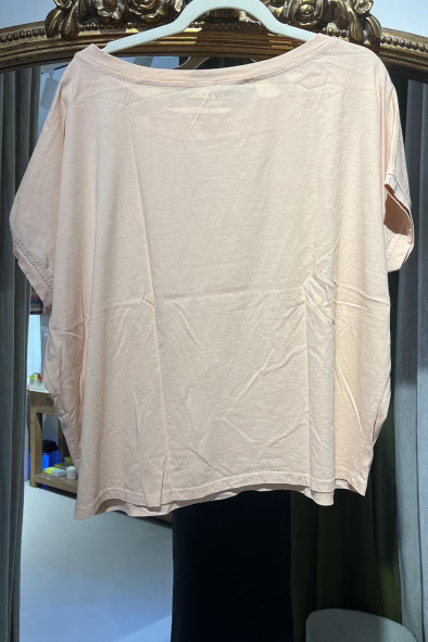 Tee shirt coton saumon