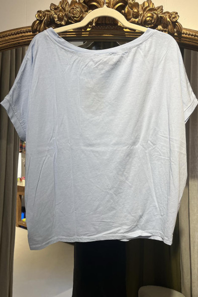 Tee shirt coton bleu clair