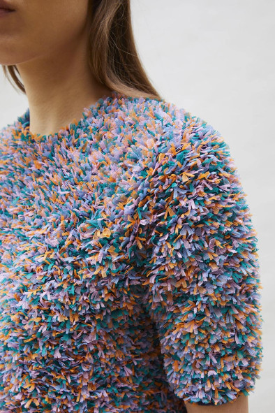 Top plumetis manches coudes