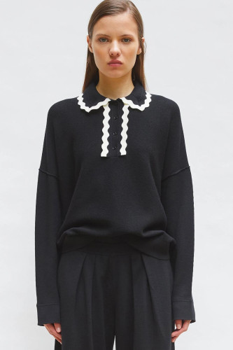 Chemise maille col croquet