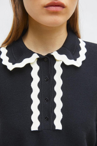 copy of Top fin maille point mousse col montant