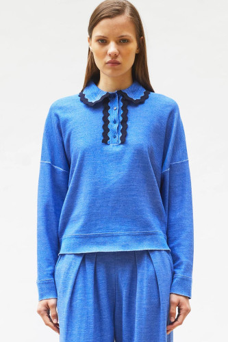Chemise maille col croquet
