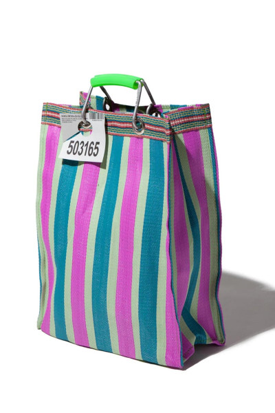RECYCLED PLASTIC STRIPE BAG / Rectangle D15