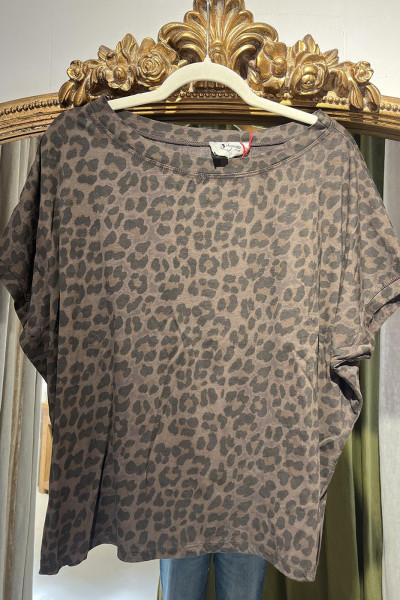 Tee shirt coton leopard