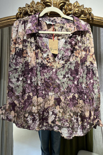 Blouse fleuri violet