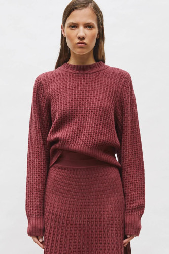 Pull fin maille gaufrée