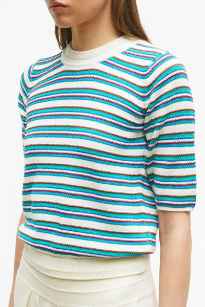 Top fin maille rayée colorée 2