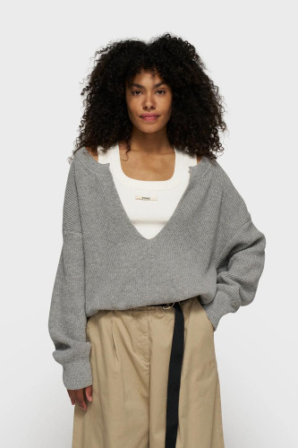 V-Neck knit sweater cashmere