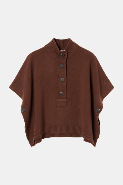 Poncho en laine fine