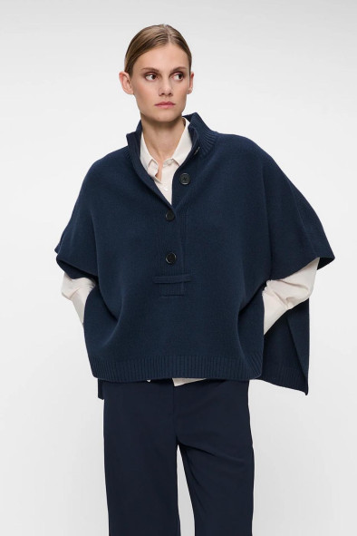 Poncho en laine fine
