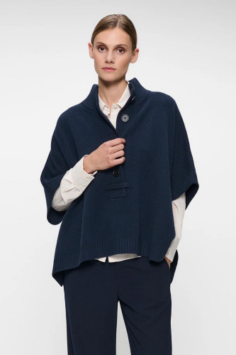 Poncho en laine fine