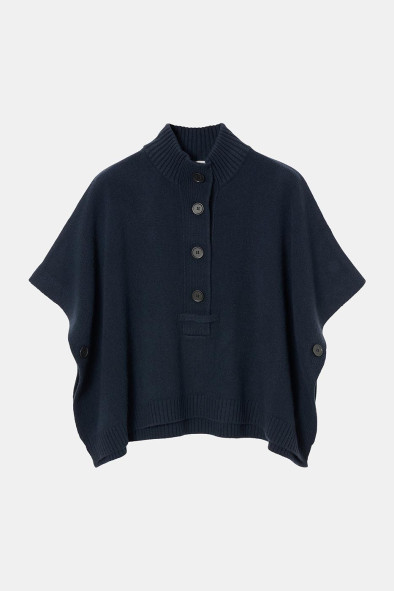 Poncho en laine fine