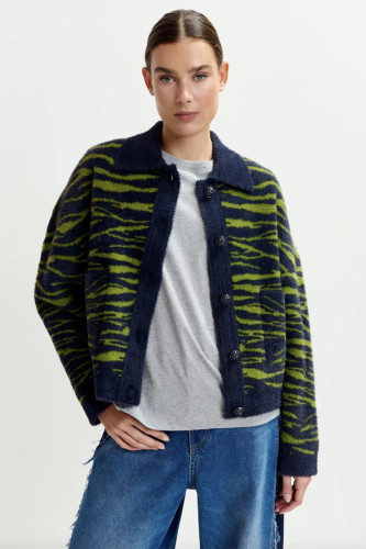 Cardigan à imprimé zèbre