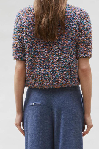 Top plumetis manches coudes