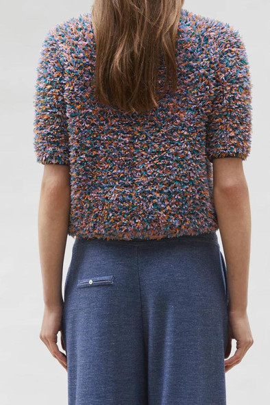 copy of Top fin maille point mousse col montant