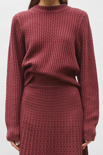 copy of Top fin maille point mousse col montant