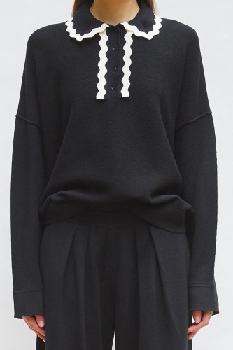 Chemise maille col croquet