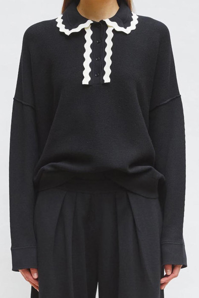 Chemise maille col croquet