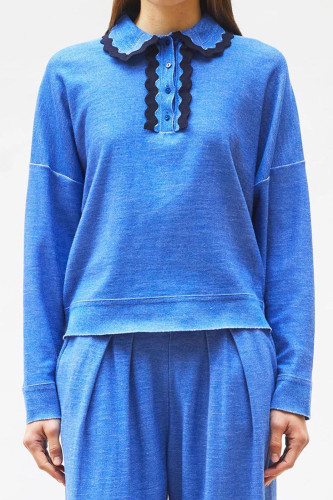 Chemise maille col croquet