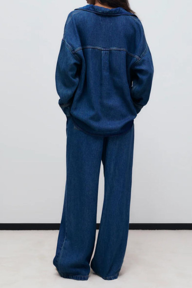 Chemise oversize bleu jean