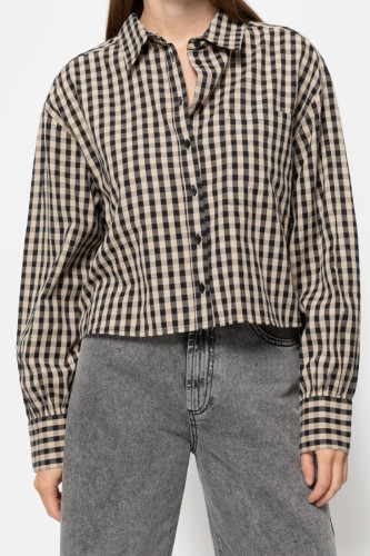 Chemise courte à carreaux