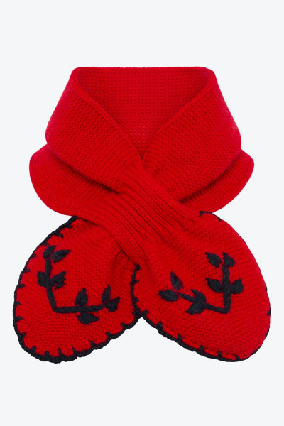 Tour de cou brodé main Molli Rouge