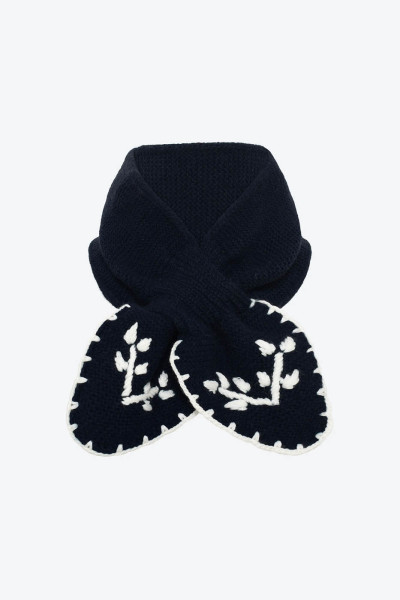 Tour de cou brodé main Molli Bleu nuit 2