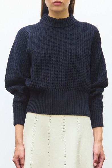 Pull fin maille gaufrée