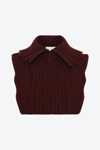 Plastron maille col zippé Amarant