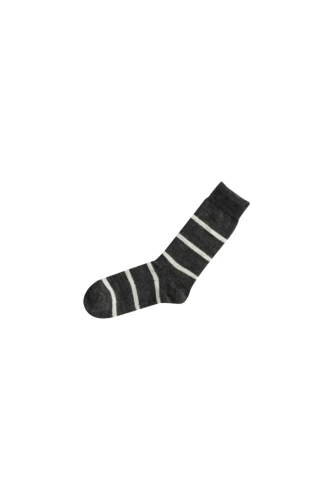 Chaussettes à rayures en laine mohair gris