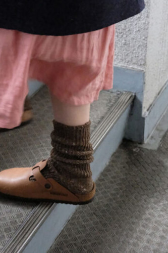 Chaussettes côtelées chanvre & coton marron