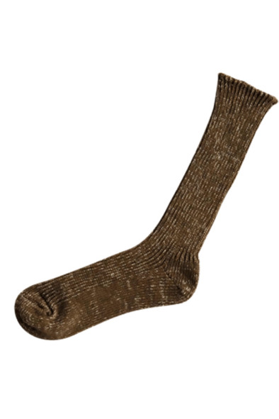 Chaussettes côtelées chanvre & coton marron