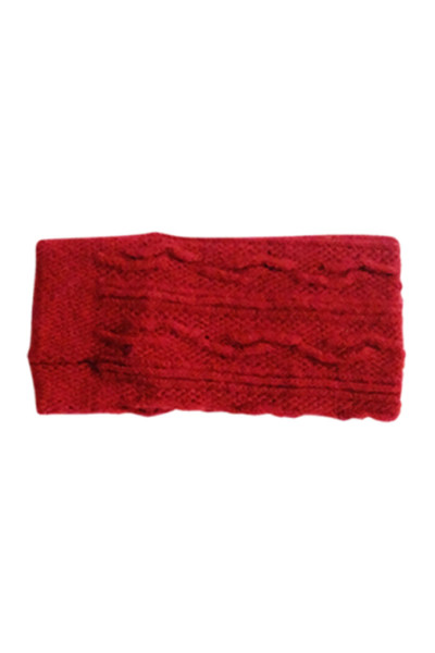 Mitaines en laine motif corde rouges