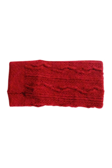Mitaines en laine motif corde rouges