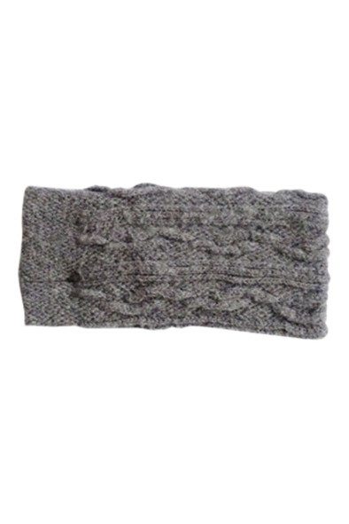 Mitaines en laine motif corde gris