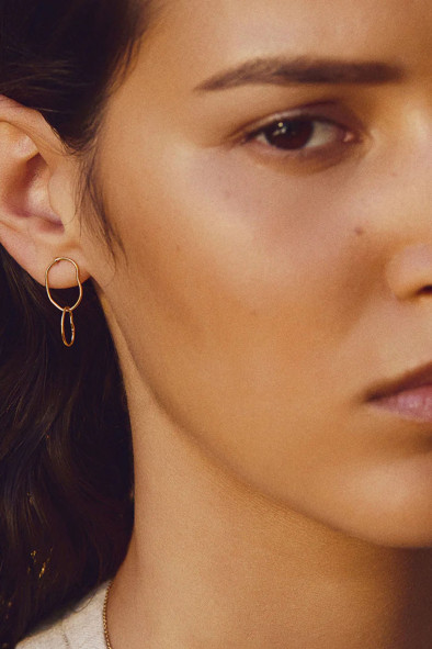 Boucles d'oreilles puces doubles Capucine